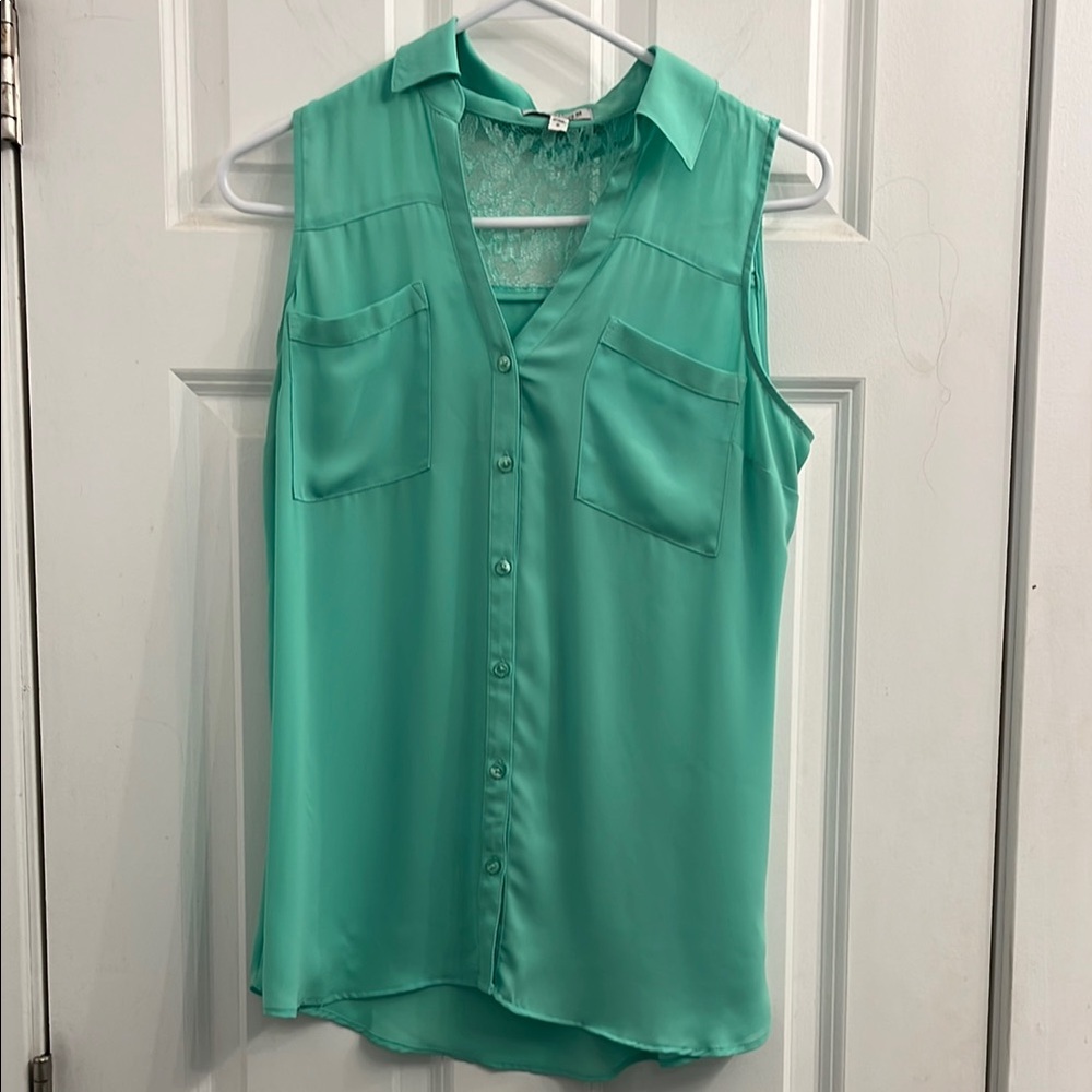 Express Sleeveless Green Blouse